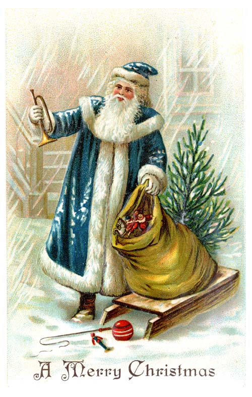 father christmas in victorian times clipart